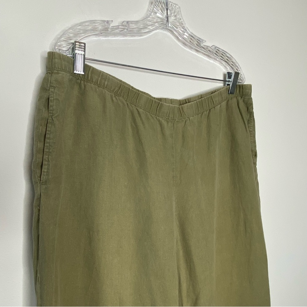 J. Jill Olive Khaki Love Linen Wide Leg Pants - Picture 6 of 9